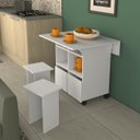 Ver imagem 2 de Mesa Tampo Dobrável 4 Bancos 80 Cm Branco B100