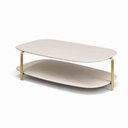 Ver imagem 1 de Mesa de Centro Decorativa Litch Mdp/mdf Pés em Metal Offwhite G77 - Gran Belo