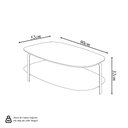 Ver imagem 2 de Mesa de Centro Decorativa Litch Mdp/mdf Pés em Metal Offwhite G77 - Gran Belo