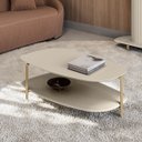 Ver imagem 3 de Mesa de Centro Decorativa Litch Mdp/mdf Pés em Metal Offwhite G77 - Gran Belo