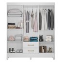 Ver imagem 6 de Guarda Roupa Casal 6 Portas 2 Gavetas 153cm Paraná M07 Branco - Mpozenato