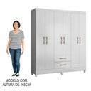 Ver imagem 5 de Guarda Roupa Casal 6 Portas 2 Gavetas 153cm Paraná M07 Branco - Mpozenato