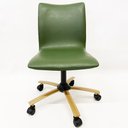 Ver imagem 2 de Cadeira para Escritório Amanda cor Verde Oliva base cor Dourado Fosco com regulagem de Altura