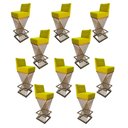Ver imagem 1 de Kit 10 Banquetas Luma Base de Ferro Sued Amarelo - D'classe Decor