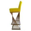 Ver imagem 3 de Kit 10 Banquetas Luma Base de Ferro Sued Amarelo - D'classe Decor