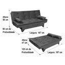 Ver imagem 7 de Sofá Cama 3 Lugares Cinza 502 Stilo Plus