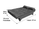 Ver mais imagens de Sofá Cama 3 Lugares Cinza 502 Stilo Plus