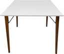 Ver imagem 1 de Mesa Jantar Quadrada 80cm MDF Branco Pé Palito + Suporte V