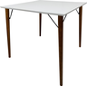 Mesa Jantar Quadrada 80cm MDF Branco Pé Palito + Suporte V - 2