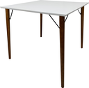 Ver imagem 2 de Mesa Jantar Quadrada 80cm MDF Branco Pé Palito + Suporte V