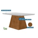 Ver imagem 2 de Conjunto: Mesa de Cozinha Luna Tampo Madeirado C/ Vidro Canto Curvo 120x80 e 4 Cadeiras Amsterdã