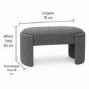 Ver imagem 2 de Recamier Decorativo Puff Fly 75cm Cama Solteiro Estofados:Cinza Escuro/Bouclé