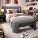 Ver imagem 1 de Recamier Decorativo Puff Fly 75cm Cama Solteiro Estofados:Cinza Escuro/Bouclé