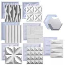 Kit 8 Formas Molde de Gesso 3d e Cimento pra Placas Parede - 1