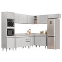 Ver imagem 1 de Armário de Cozinha Modulada de Canto 8 Peças Cp02 Balcão com Tampo Branco - Lumi Lumil Móveis