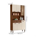 Ver imagem 3 de Kit Cozinha 6p 1g 91 Cm Golden Nogueira Off White Cp Ripado Ktp