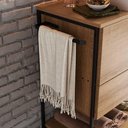 Ver imagem 2 de Balcão para Banheiro com Pés em Aço 1 Porta e 1 Gaveta 80 Cm Preto com Mel Preto com Mel