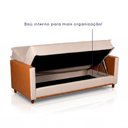 Ver imagem 5 de Sofá Cama Oryon 2,12m Linho Bege Reclinável com Baú - King House
