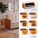 Ver imagem 4 de Sofá Cama Oryon 2,12m Linho Bege Reclinável com Baú - King House