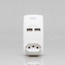 Ver imagem 1 de Plug 2p+t Adaptador com 2 Tomadas Usb + 1 Tomada 2p+t 10a Mg
