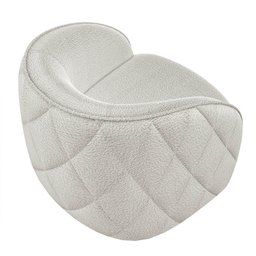 Kit 2 Poltronas Decorativa para Sala 90cm Tressê Zion M22 Bouclê Branco - Mpozenato - 6