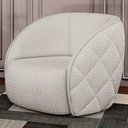 Ver imagem 2 de Kit 2 Poltronas Decorativa para Sala 90cm Tressê Zion M22 Bouclê Branco - Mpozenato