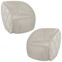 Ver imagem 1 de Kit 2 Poltronas Decorativa para Sala 90cm Tressê Zion M22 Bouclê Branco - Mpozenato