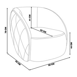 Kit 2 Poltronas Decorativa para Sala 90cm Tressê Zion M22 Bouclê Branco - Mpozenato - 4