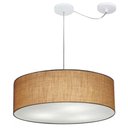 Ver imagem 1 de Lustre Pendente Cilíndrico Com Desvio de Centro Vivare Md-4259 Cúpula em Tecido 50x15cm - Bivolt - P