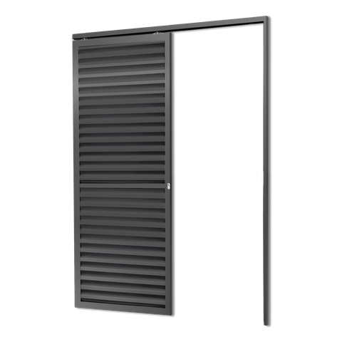 Porta de Correr Suspensa Veneziana Dir L.25 Cinza 210x90 Brimak