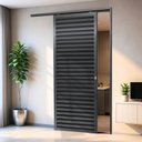 Ver imagem 3 de Porta de Correr Suspensa Veneziana Dir L.25 Cinza 210x90 Brimak