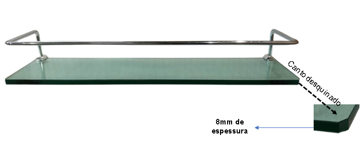 Porta Shampoo em Vidro Verde TEMPERADO 8mm com Cantoneira Cromada - 2