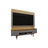 Rack Com Painel Para Sala ou Quarto e TV de Até 70" Com 1 Gaveta e 2 Portas 1,80m Camaru com Cinza - 1