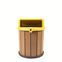 Ver imagem 1 de Lixeira Madeira Plástica 75 Litros - 50 Cm:marrom/amarelo