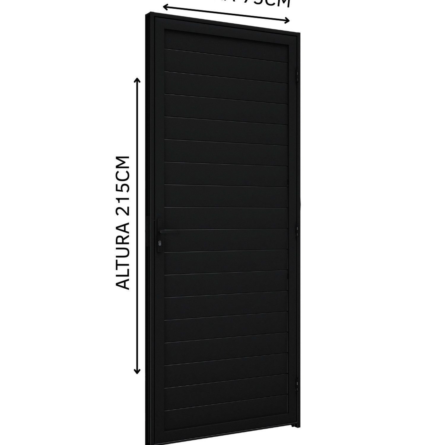 Porta de Alumínio de Giro Lambri com Maçaneta 215x75cm Abertura