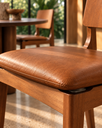 Ver imagem 6 de Conjunto Mesa 110cm Redonda com 4 Cadeiras Madeira Estofada Sala Cozinha para Apartamento Lara Capri