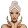 Touca para Cabelo Dupla Face Power Sec Antifrizz 28x64cm - Catran Bege - 3