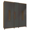 Ver imagem 1 de Guarda Roupa Casal 228cm 5 Portas Munique RV Móveis Cinamomo/Grafite