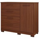 Ver imagem 2 de Cômoda Quarto Mavi 4 Gavetas Grandes 1 Porta com Pés 100 MDF Pm Home