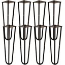 Ver imagem 1 de Kit 03 Pés de Ferro Aço Hairpin Legs 30 cm Preto A01 Sofá Móveis Mesa - Inoviza