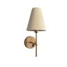 Arandela Luminaria de Parede Dormitorio Dourado com Interruptor Cupula Bege Tecido Algodao Bivolt - 9