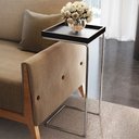 Ver imagem 2 de Mesa Lateral Lf 011 Tampo Quadrado Preto/prata