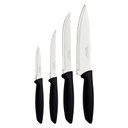 Ver imagem 2 de Jogo de Facas Tramontina Plenus com Lâminas em Aço Inox e Cabos de Polipropileno Preto - 04 Peças