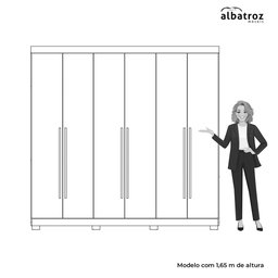 Guarda Roupa Belém 6 Portas com Espelho Albatroz - 6