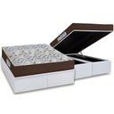 Ver imagem 1 de Cama Box Baú Queen: Colchão Anatômico Ortobom D45 / EP ISO 150 Mega Firme + Base CRC Courano White(1