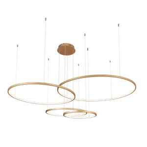 Pendente Led 174w 12180lm 3000k Bivolt Alumínio Dourado e Silicone