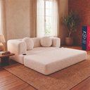 Ver imagem 4 de Sofá Cama Hali 1,88m Xpand Tech Tecido Bouclê Bege Claro Cama Inbox