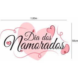 Adesivo de Vitrine Feliz Dia Dos Namorados - 1
