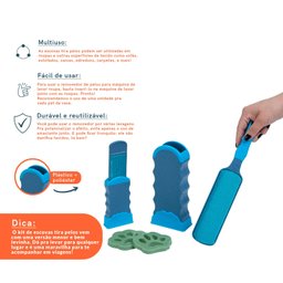 Kit removedores de pelo para roupas com escova 3 pçs - Oikos - 3