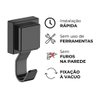 Kit 2 Ganchos Cabide Multiuso com Ventosa Preto Fosco Future - 7
